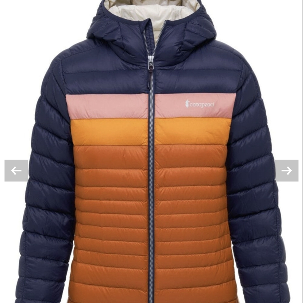 Cotopaxi Navy and Orange Striped Jacket